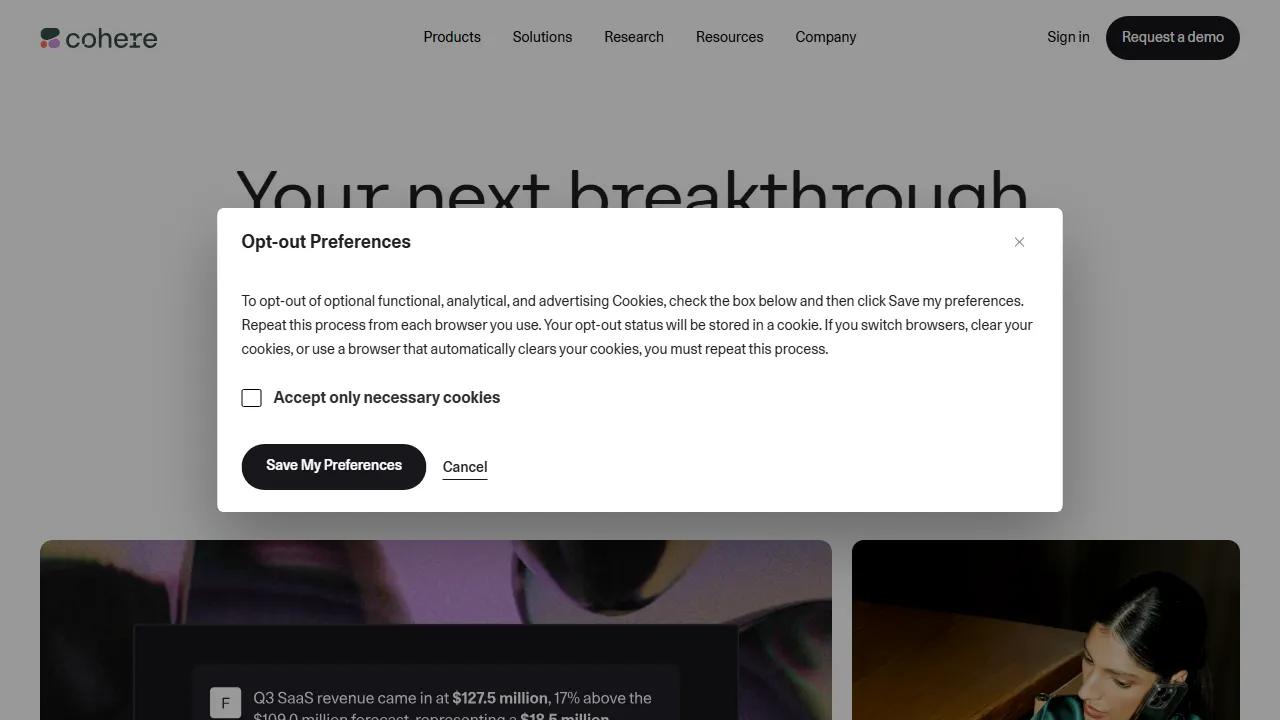 Cohere Command R+ capture d'ecran