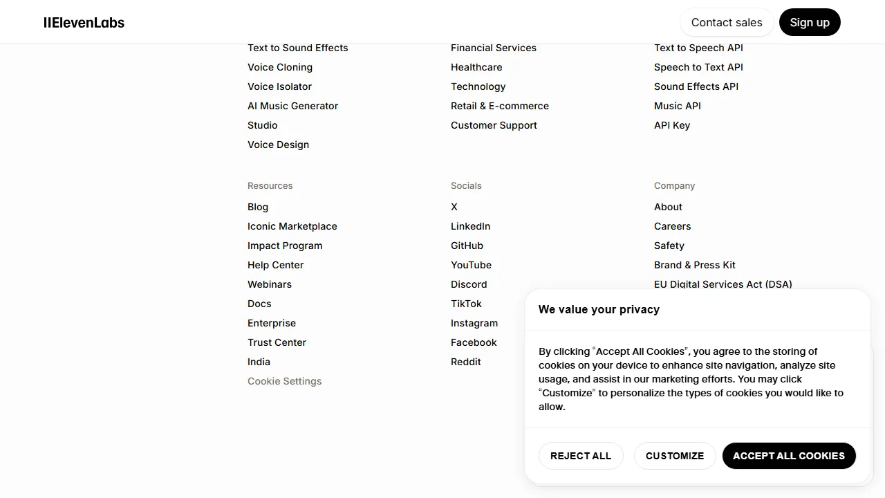 ElevenLabs capture d'ecran