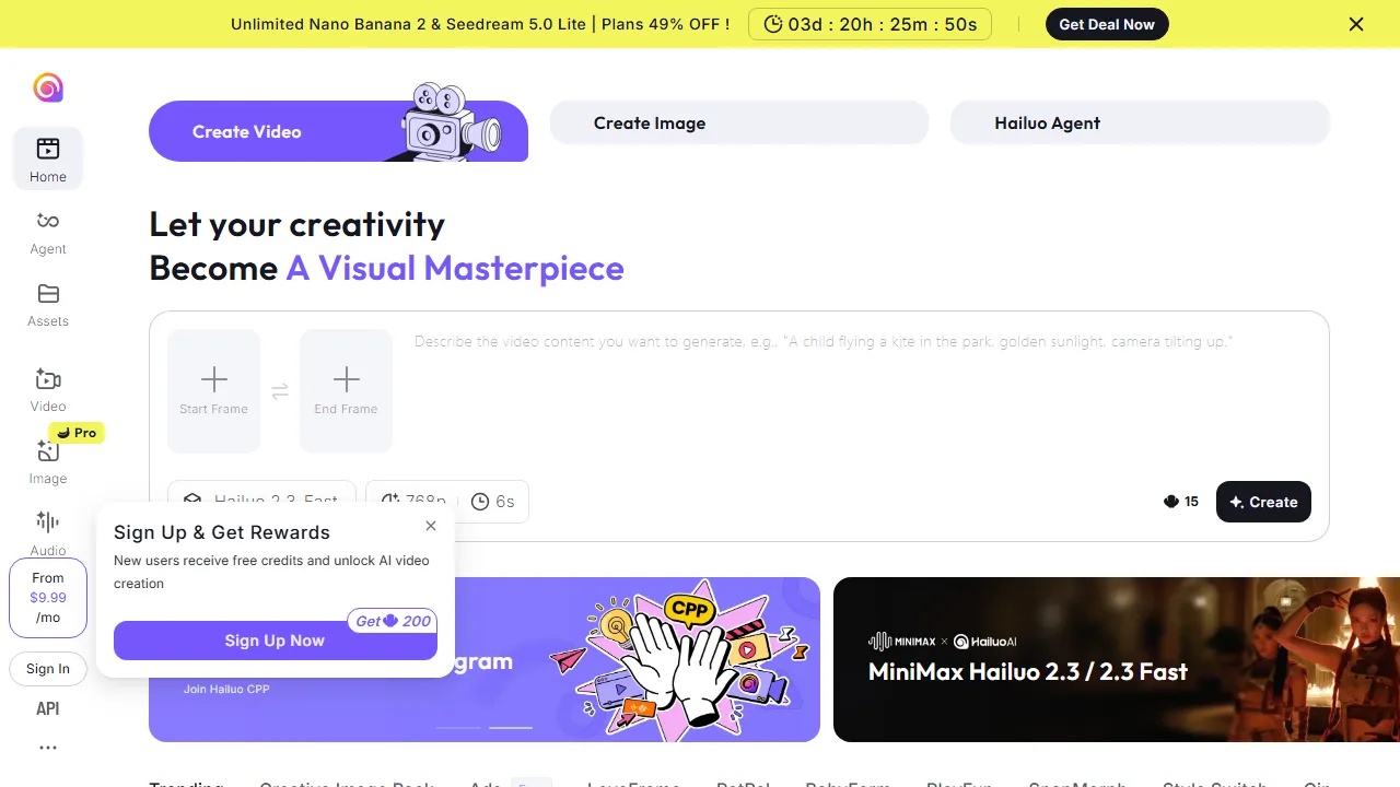 Hailuo AI capture d'ecran