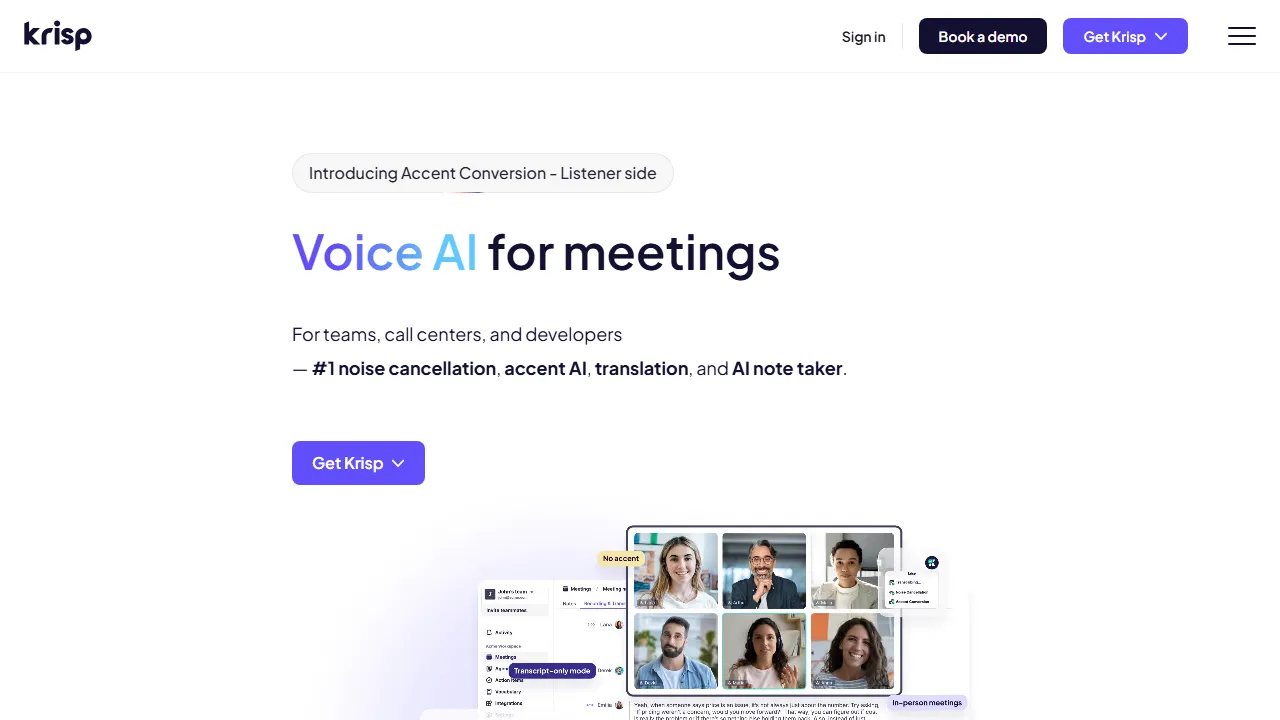 Krisp capture d'ecran