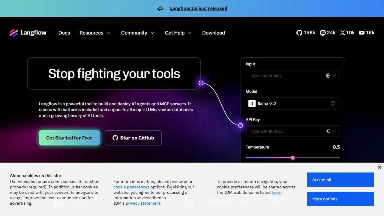 Langflow capture d'ecran