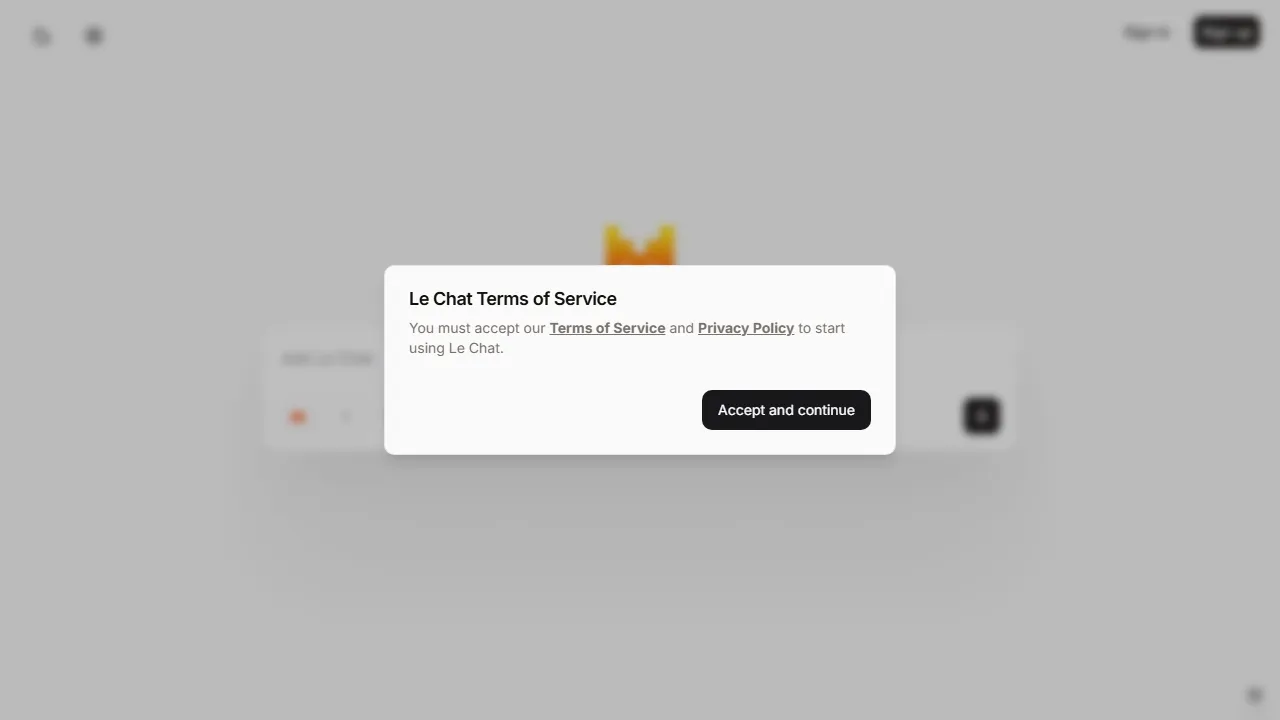 Le Chat (Mistral) capture d'ecran