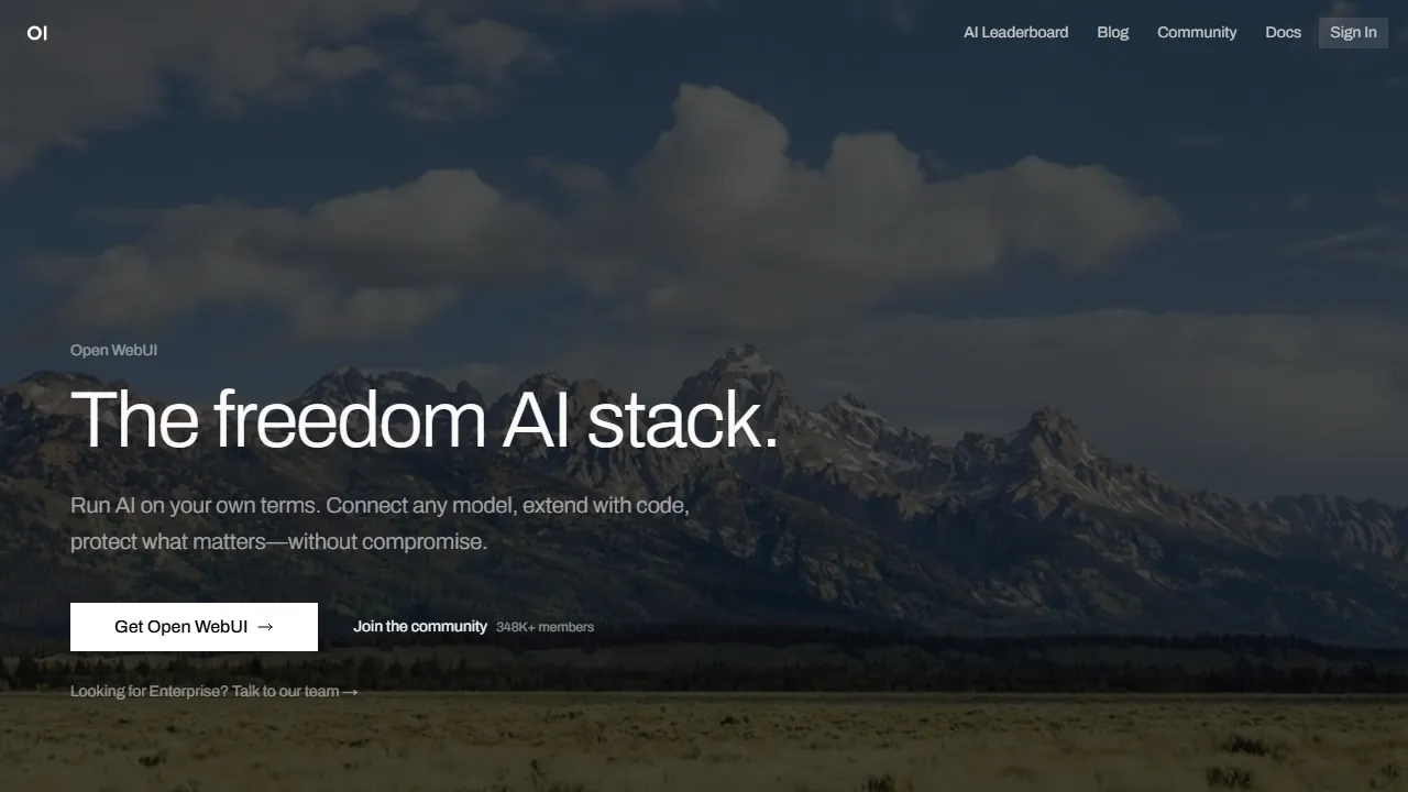 Open WebUI capture d'ecran