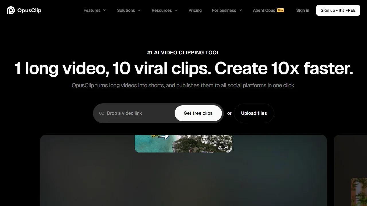 OpusClip capture d'ecran