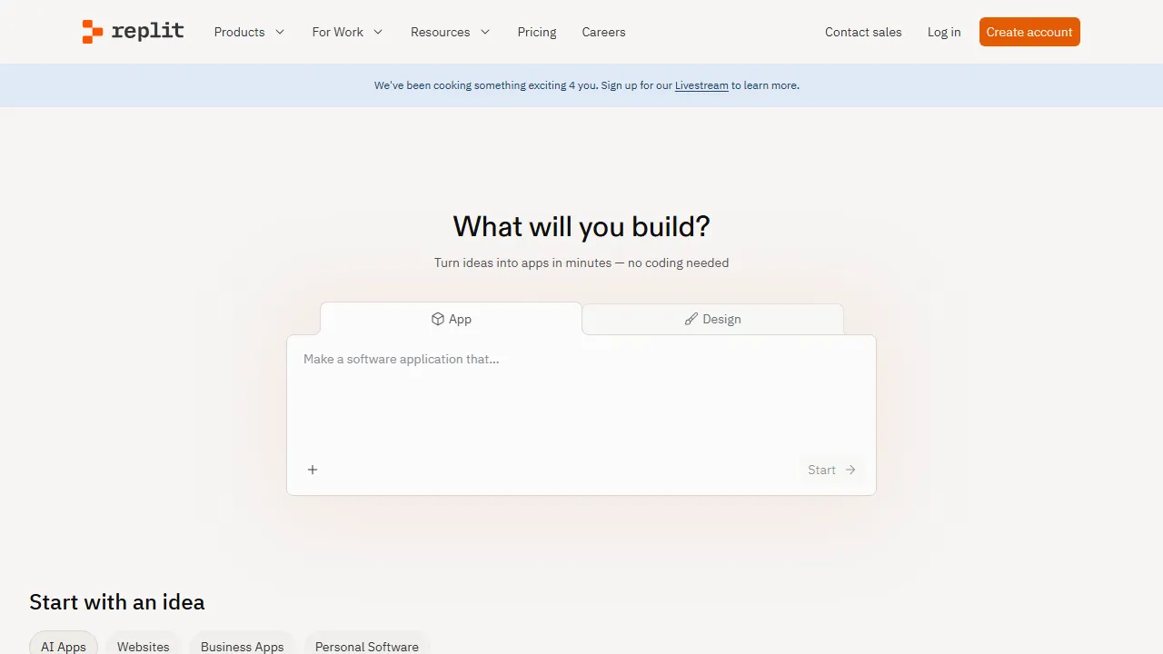 Replit Agent capture d'ecran