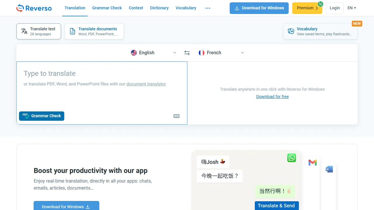 Reverso capture d'ecran