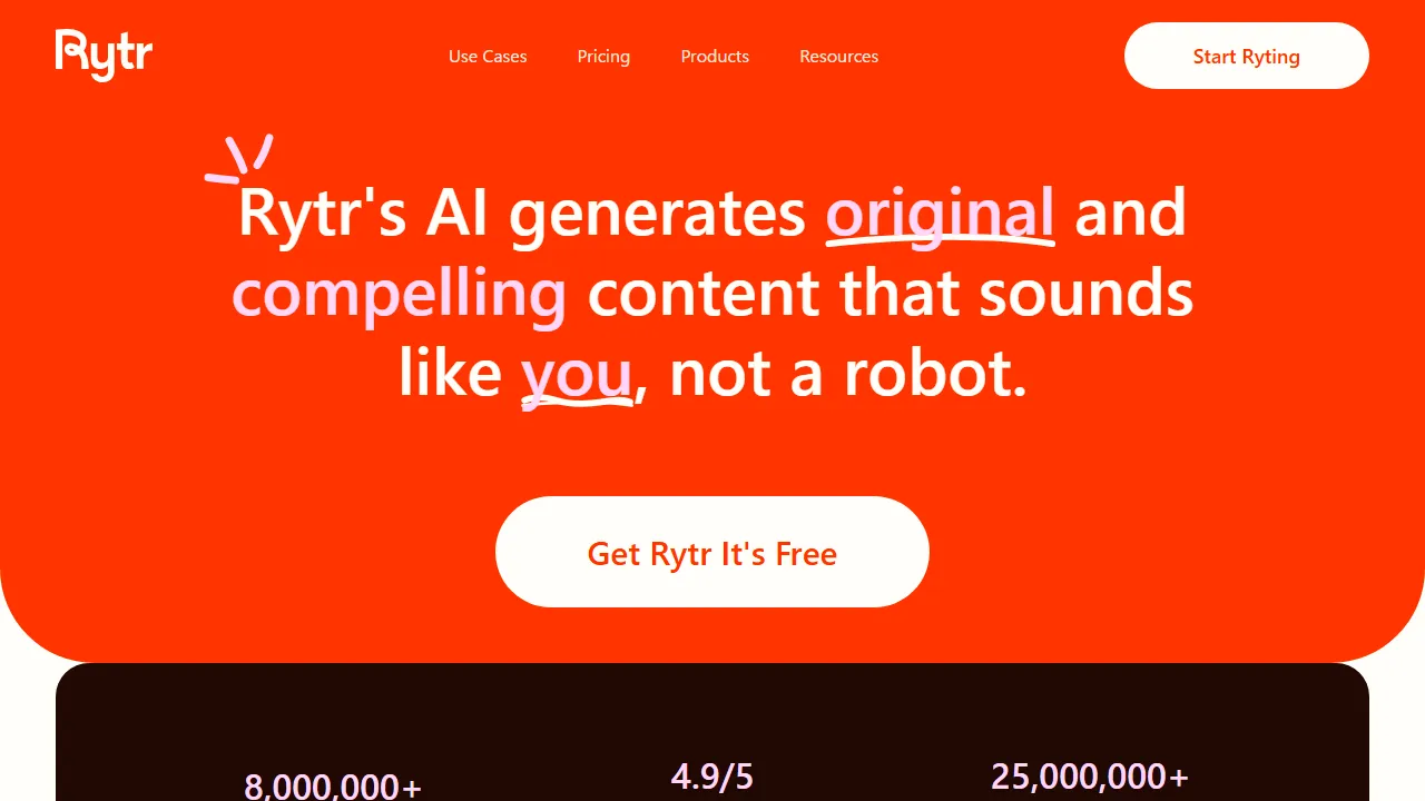 Rytr capture d'ecran