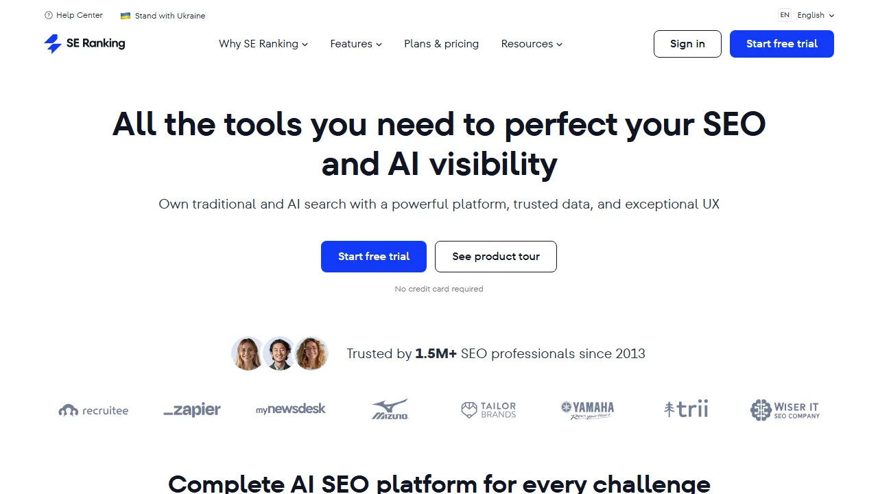 SE Ranking capture d'ecran